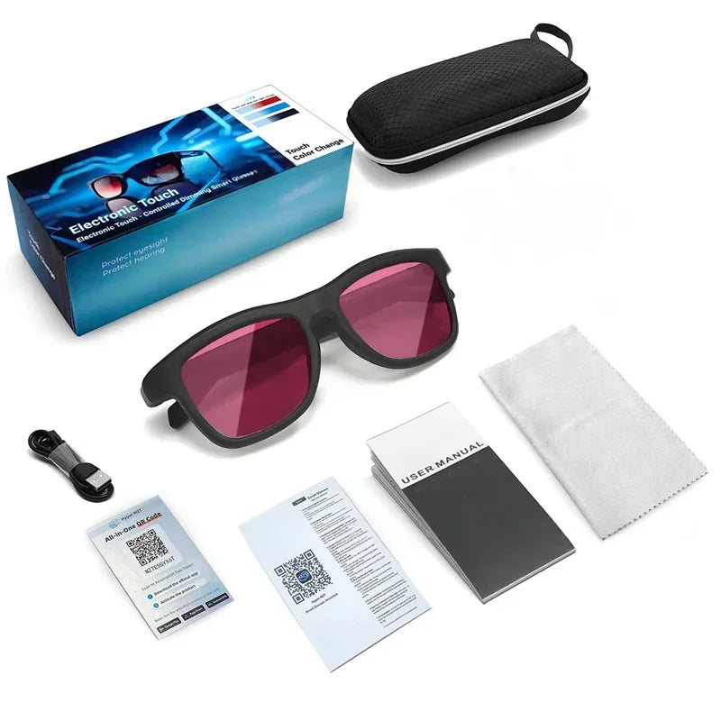 High‑Tech Electrochromic Smart Glasses, Bluetooth Touch‑Controlled Dimming , Premium Multifunctional Design with AI Real‑Time