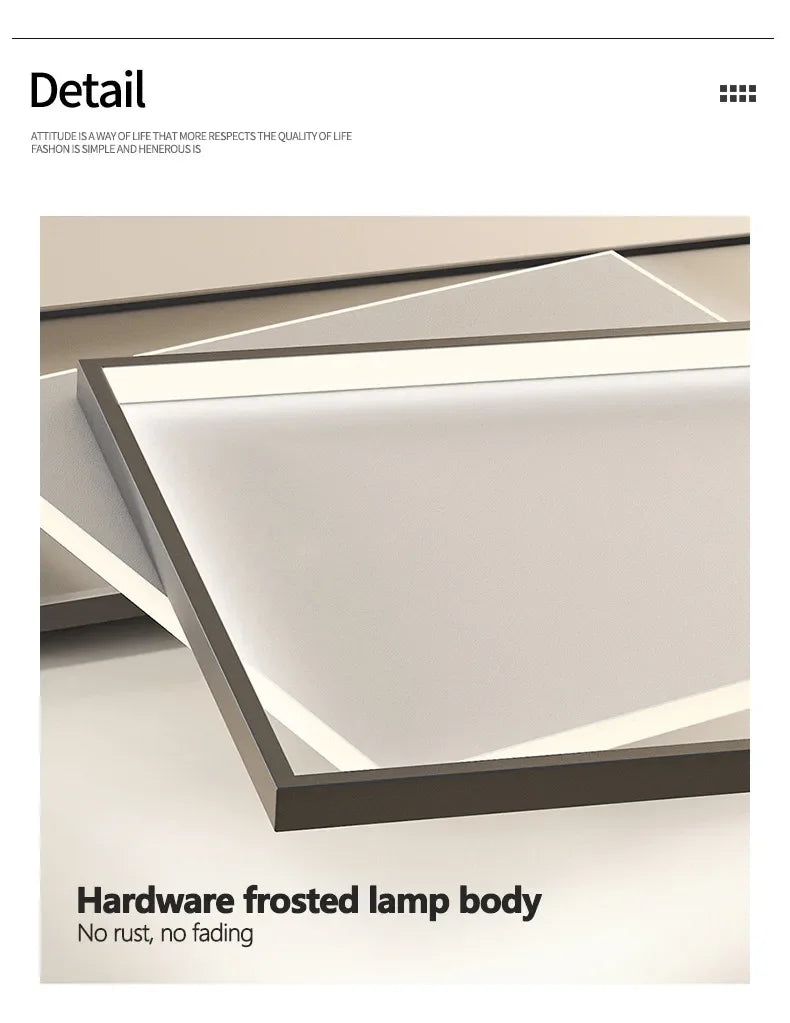 Bedroom Light Modern Minimalist Art Designer Suction Top High-end European Light Luxury Creative Ultra-thin Square Room Light