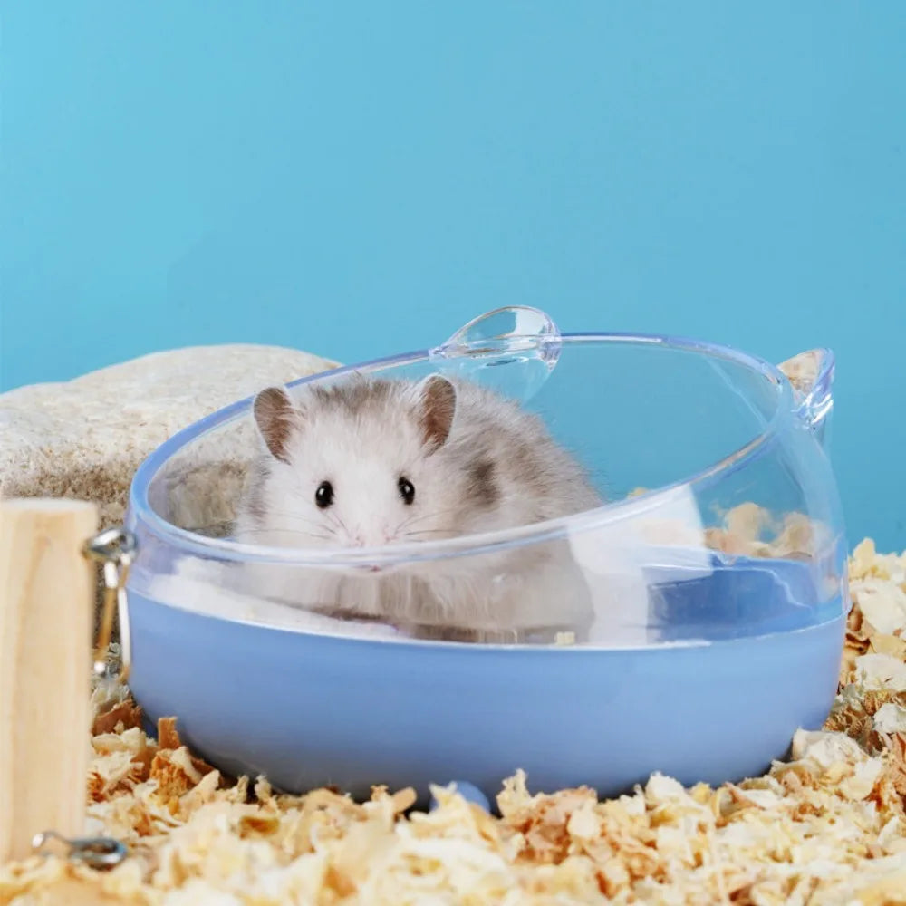 Pet Accessories Transparent For Mice Rabbit Pets Hamster Bathroom Hamster Sand Bath Box Cage Toilet Hamster Sand Bath Container