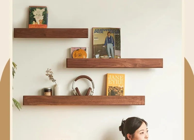 Living Room Wooden Wall Shelves Mount Storage Organization Magazines Wall Shelves Bedroom Walls Shelf Racks Home Decorations