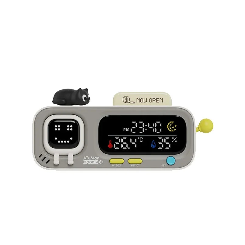 Smart Desktop Temperature and Humidity Clock Electric Digital Home Temperature and Humidity Meter Smart Fun Reminder