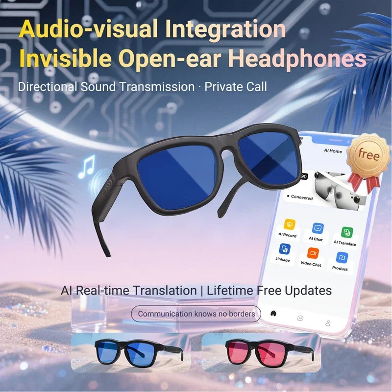High‑Tech Electrochromic Smart Glasses, Bluetooth Touch‑Controlled Dimming , Premium Multifunctional Design with AI Real‑Time