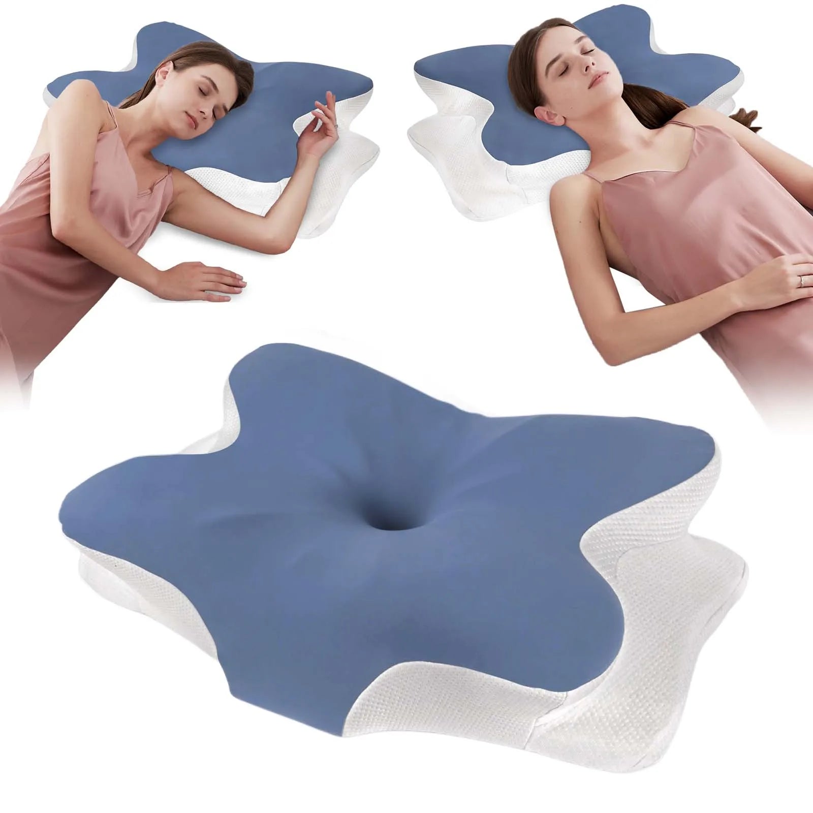 Memory Foam Cervical Pillow Ergonomic Neck Pillow Sleep Relaxation for Back and Side Sleepers Promoting Correct Spinal Alignment