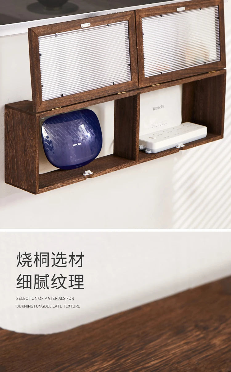 Wall-Mounted Router Storage Box, Set-Top Box Organizer, Modem and Cable Management Rack, Wire Cabinet for Home