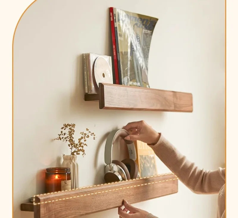 Living Room Wooden Wall Shelves Mount Storage Organization Magazines Wall Shelves Bedroom Walls Shelf Racks Home Decorations
