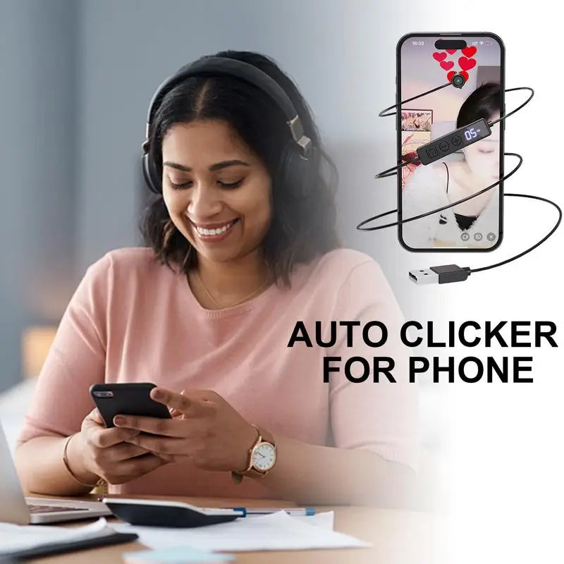 Screen Auto Clicker For Smart Phone Apps Video Live Streaming Gadget Silent Click Automatic Physical Tapper for Shopping Gaming