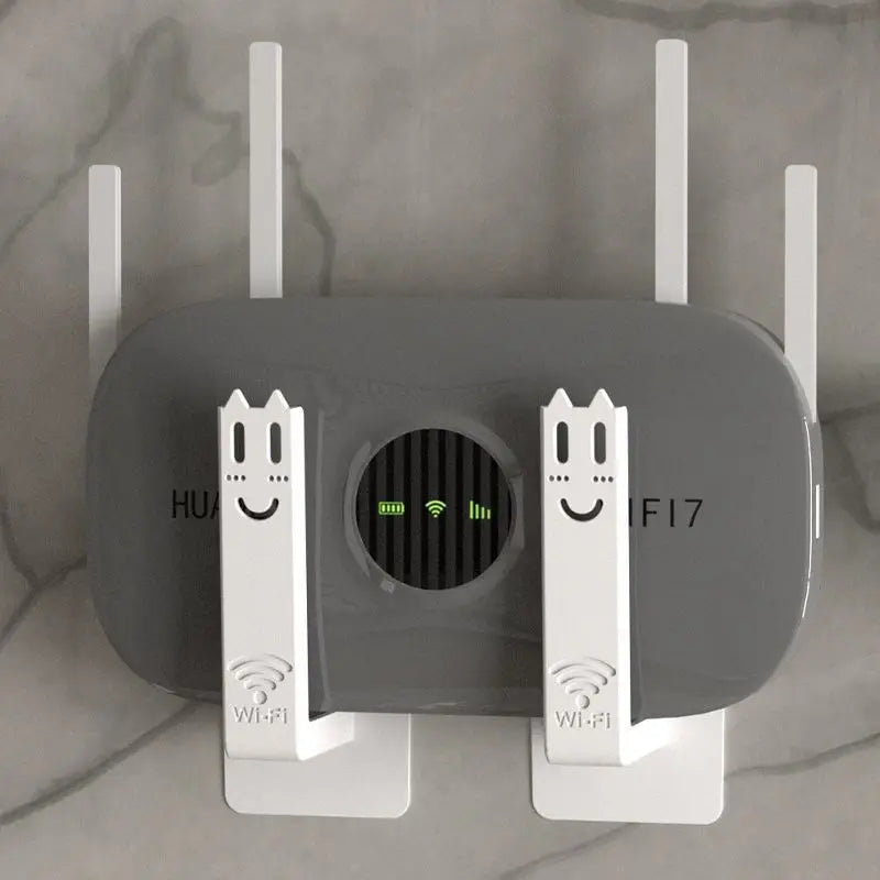 2pcs Home Router Storage Box Wall Artifact Set-top Box Wall-mounted Fixture Support Bracket Wifi Placement Rack for Living Room