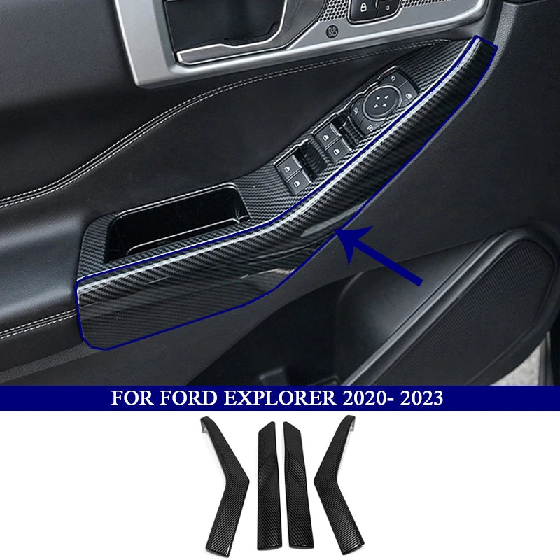 Car Accessories for Ford Explorer 2020 2021 2022 2023 ABS Carbon Fiber Interior Kit Decoration Cover Trim Side Air Vent Outlet