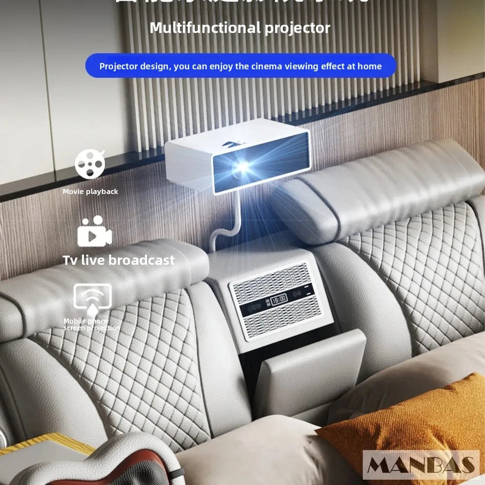 Tech Smart Bed - The Ultimate Multifunctional Bedframe With Genuine Leather, Massage, Speaker, Projector, Air Purifier