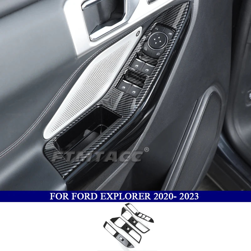 Car Accessories for Ford Explorer 2020 2021 2022 2023 ABS Carbon Fiber Interior Kit Decoration Cover Trim Side Air Vent Outlet