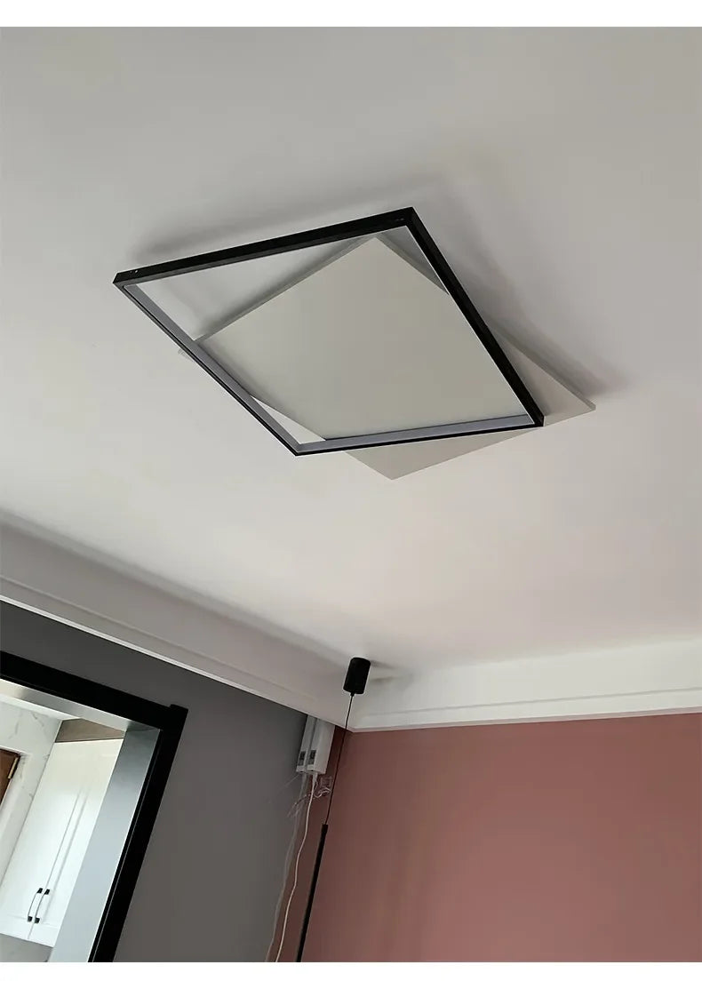 Bedroom Light Modern Minimalist Art Designer Suction Top High-end European Light Luxury Creative Ultra-thin Square Room Light