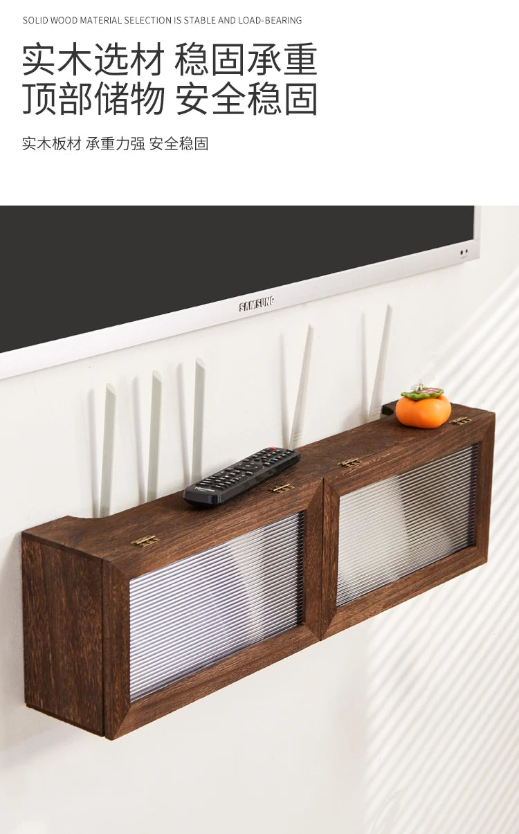 Wall-Mounted Router Storage Box, Set-Top Box Organizer, Modem and Cable Management Rack, Wire Cabinet for Home