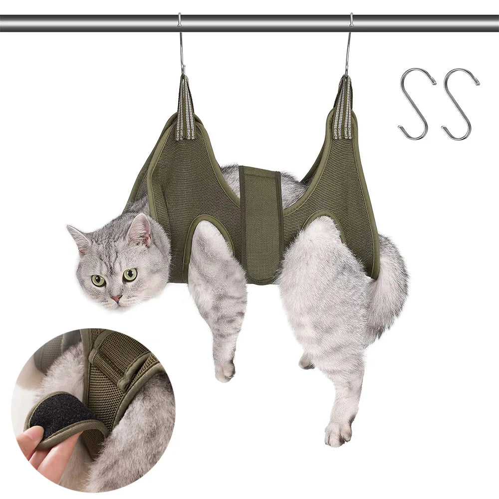 Pet Grooming Hammock Cat Dog Nail Clipper Fixer Teddy Hook Type Feeding Anti-scratch Artifact Restraint Bag Pet Accessories