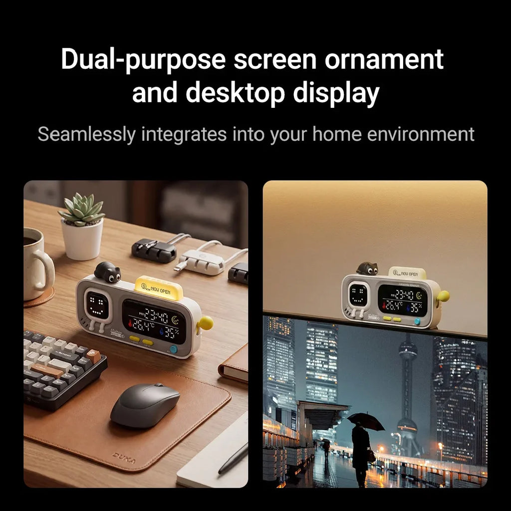 Smart Desktop Temperature and Humidity Clock Electric Digital Home Temperature and Humidity Meter Smart Fun Reminder