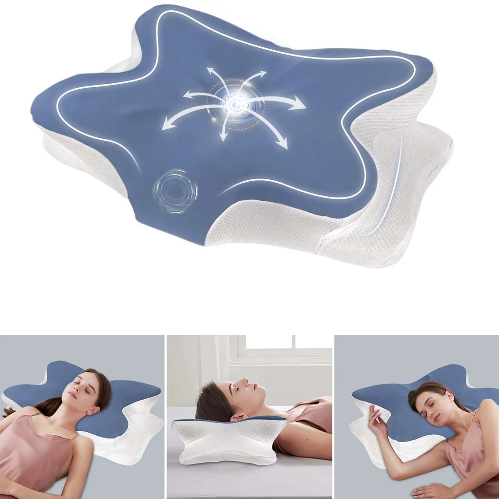 Memory Foam Cervical Pillow Ergonomic Neck Pillow Sleep Relaxation for Back and Side Sleepers Promoting Correct Spinal Alignment