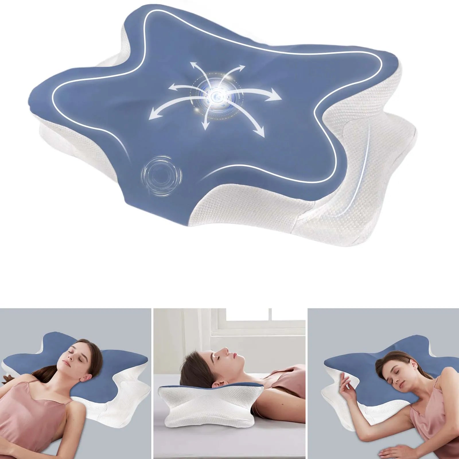 Memory Foam Cervical Pillow Ergonomic Neck Pillow Sleep Relaxation for Back and Side Sleepers Promoting Correct Spinal Alignment