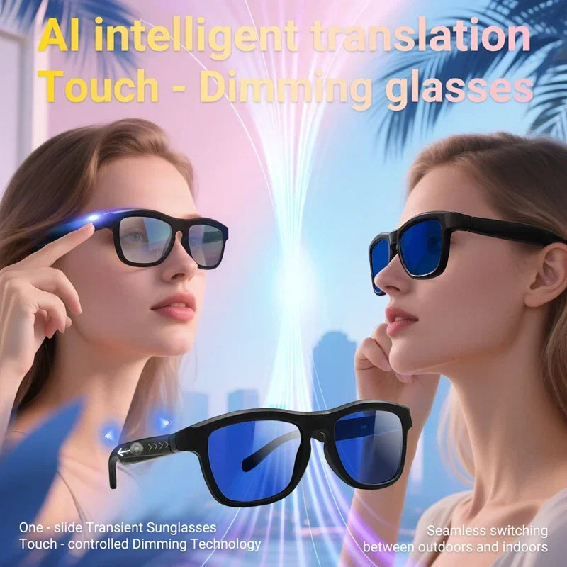 High‑Tech Electrochromic Smart Glasses, Bluetooth Touch‑Controlled Dimming , Premium Multifunctional Design with AI Real‑Time