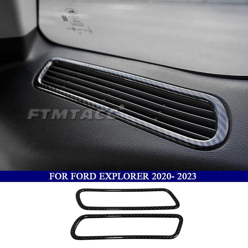 Car Accessories for Ford Explorer 2020 2021 2022 2023 ABS Carbon Fiber Interior Kit Decoration Cover Trim Side Air Vent Outlet
