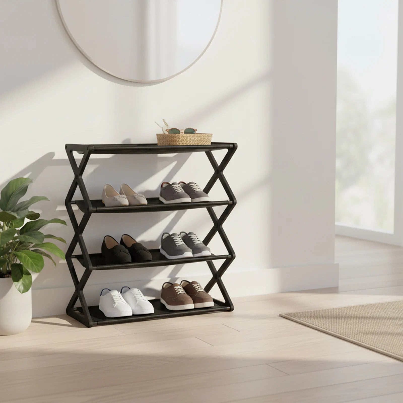 Dorm Room Storage Entryway Organization 50*18*5cm Ladder Shoe Rack Easy To Assemble Shoe Organizer Unit Shoe Rack