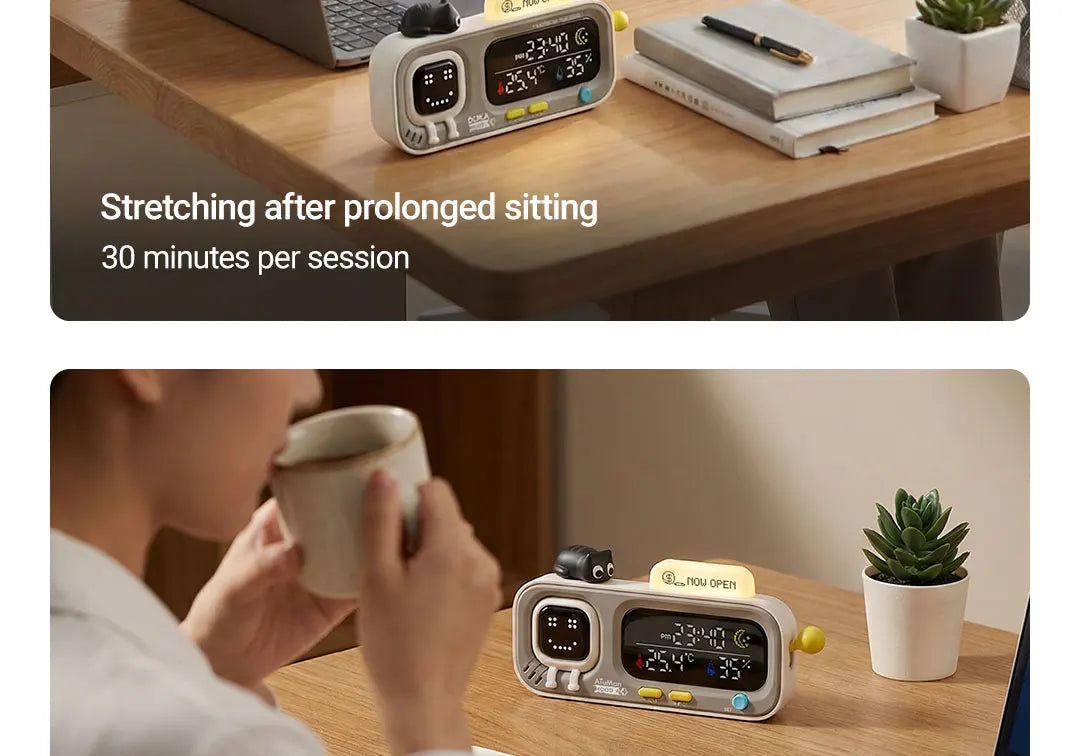 Smart Desktop Temperature and Humidity Clock Electric Digital Home Temperature and Humidity Meter Smart Fun Reminder