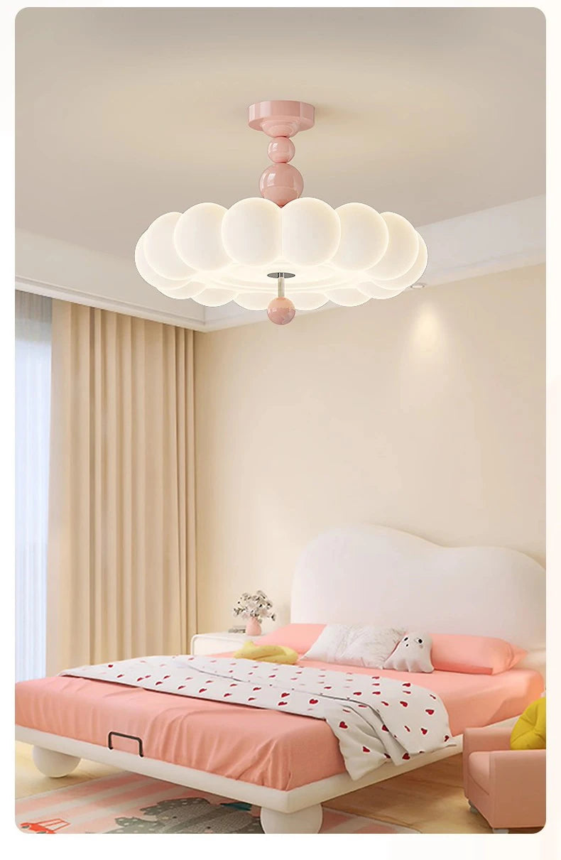Modern Cream Style Bedroom Ceiling Lights LED Children's Room Cloud Light Warm Princess Room Boy Girl Bedroom Ceiling Lamps