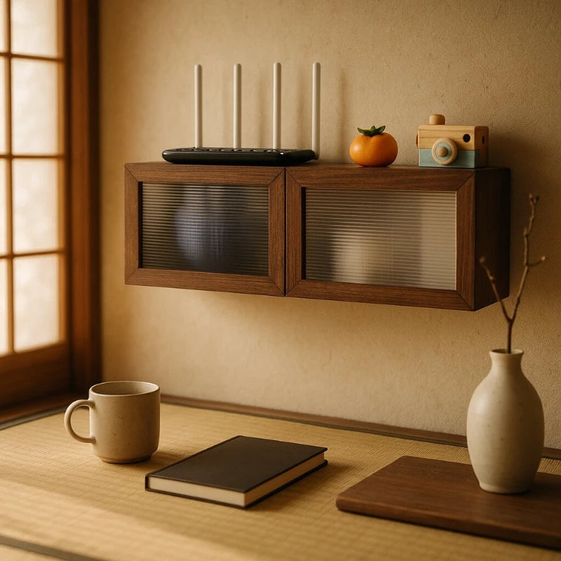 Wall-Mounted Router Storage Box, Set-Top Box Organizer, Modem and Cable Management Rack, Wire Cabinet for Home
