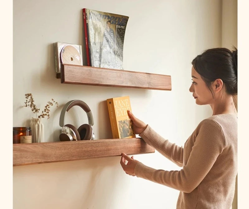 Living Room Wooden Wall Shelves Mount Storage Organization Magazines Wall Shelves Bedroom Walls Shelf Racks Home Decorations