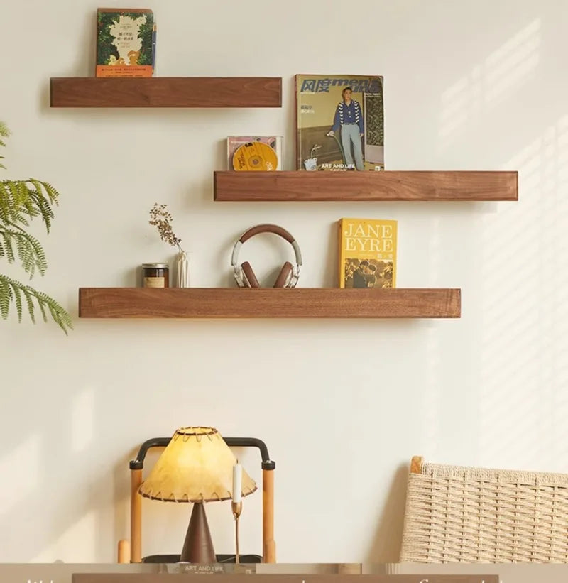 Living Room Wooden Wall Shelves Mount Storage Organization Magazines Wall Shelves Bedroom Walls Shelf Racks Home Decorations