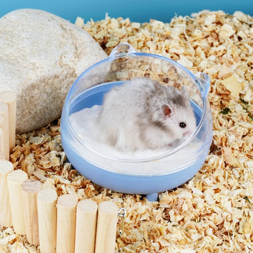 Pet Accessories Transparent For Mice Rabbit Pets Hamster Bathroom Hamster Sand Bath Box Cage Toilet Hamster Sand Bath Container