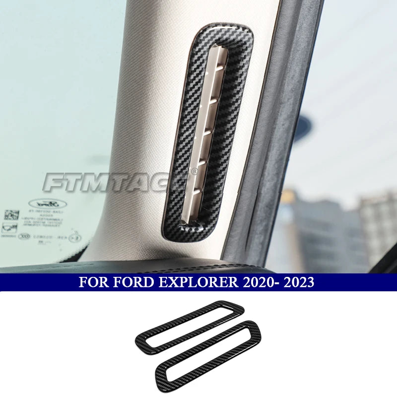 Car Accessories for Ford Explorer 2020 2021 2022 2023 ABS Carbon Fiber Interior Kit Decoration Cover Trim Side Air Vent Outlet