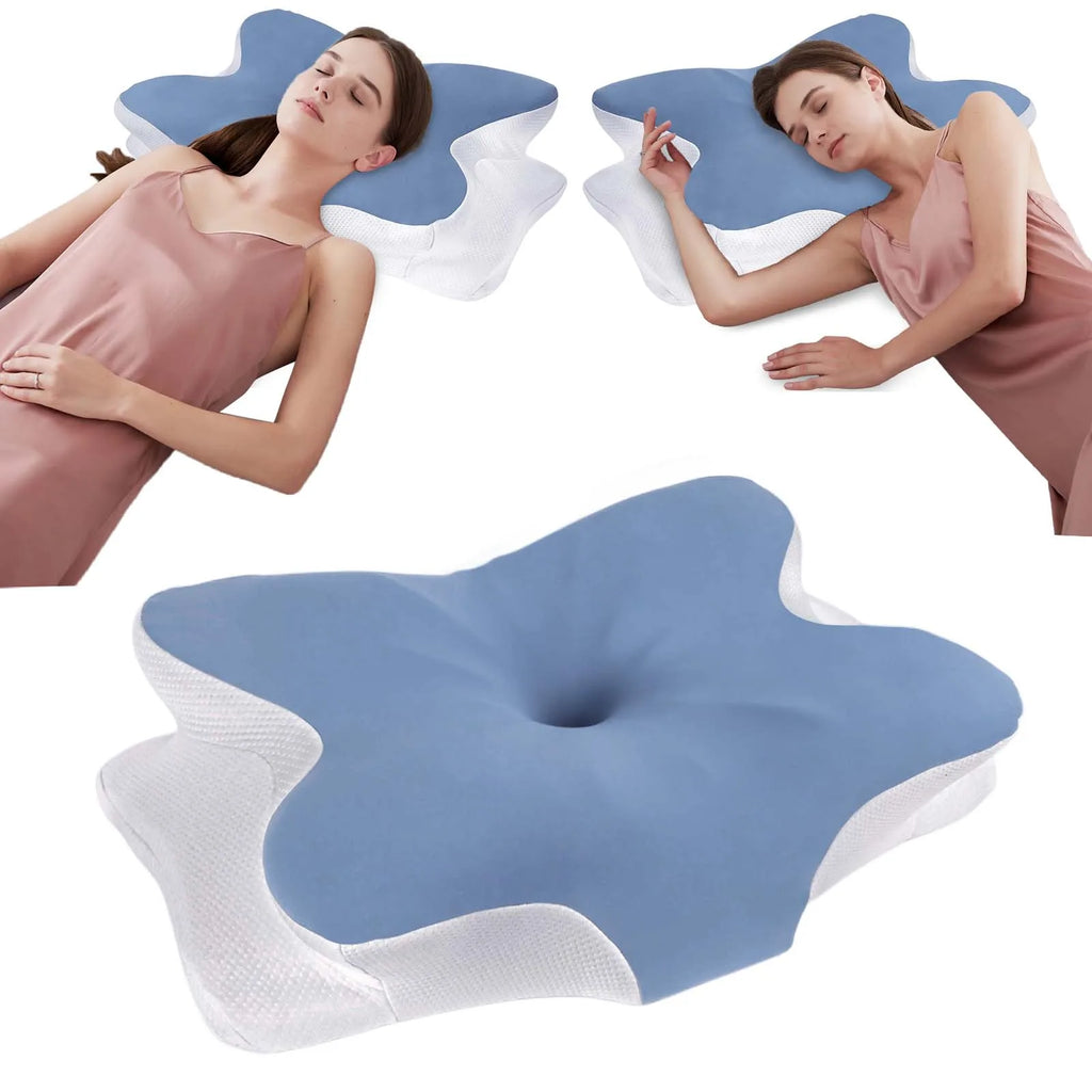 Memory Foam Cervical Pillow Ergonomic Neck Pillow Sleep Relaxation for Back and Side Sleepers Promoting Correct Spinal Alignment