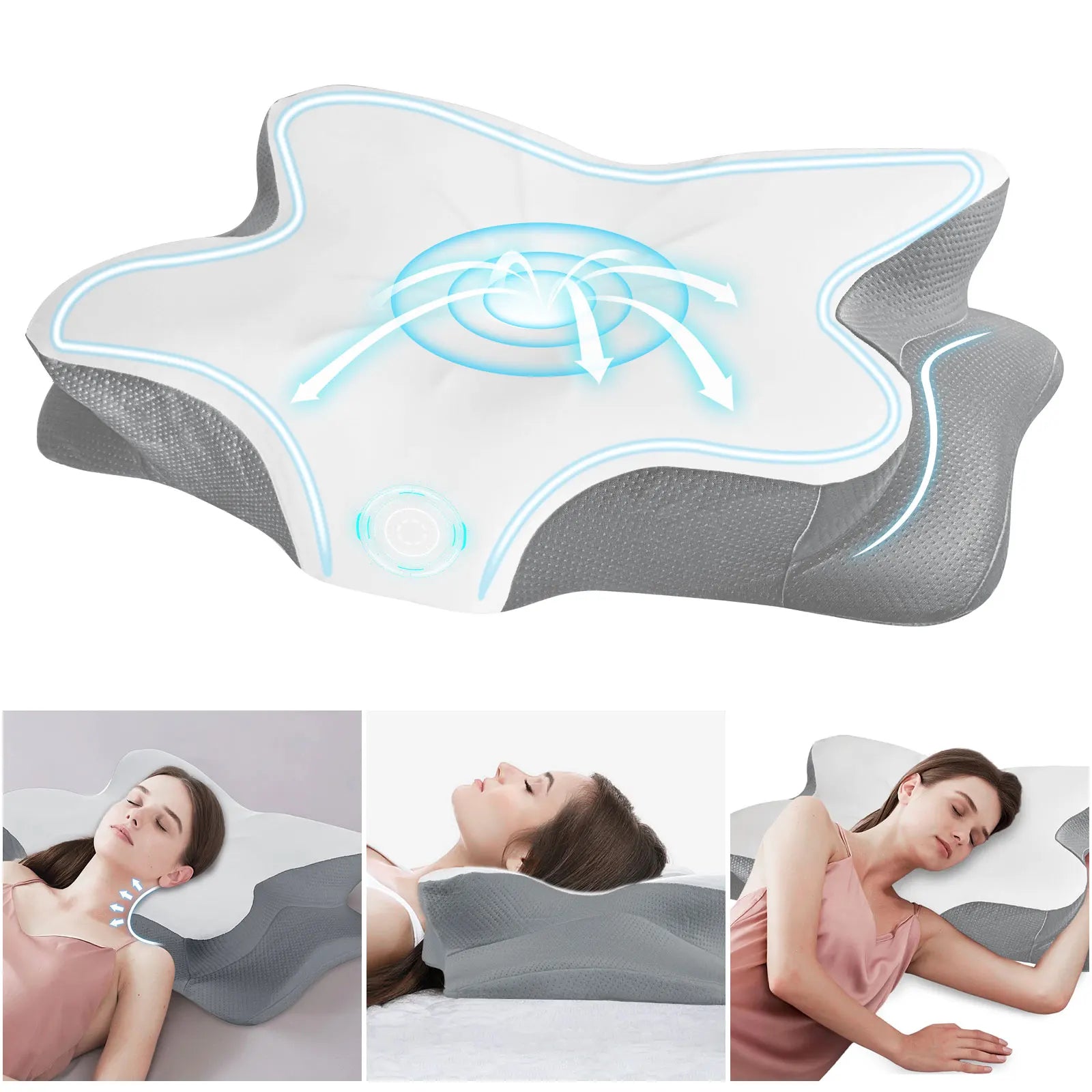 Memory Foam Cervical Pillow Ergonomic Neck Pillow Sleep Relaxation for Back and Side Sleepers Promoting Correct Spinal Alignment