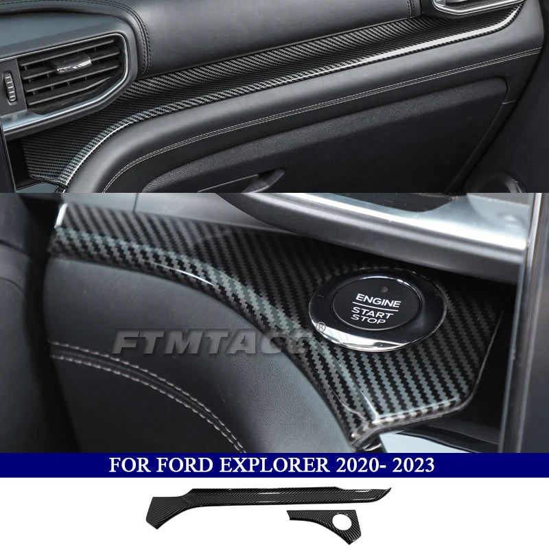 Car Accessories for Ford Explorer 2020 2021 2022 2023 ABS Carbon Fiber Interior Kit Decoration Cover Trim Side Air Vent Outlet