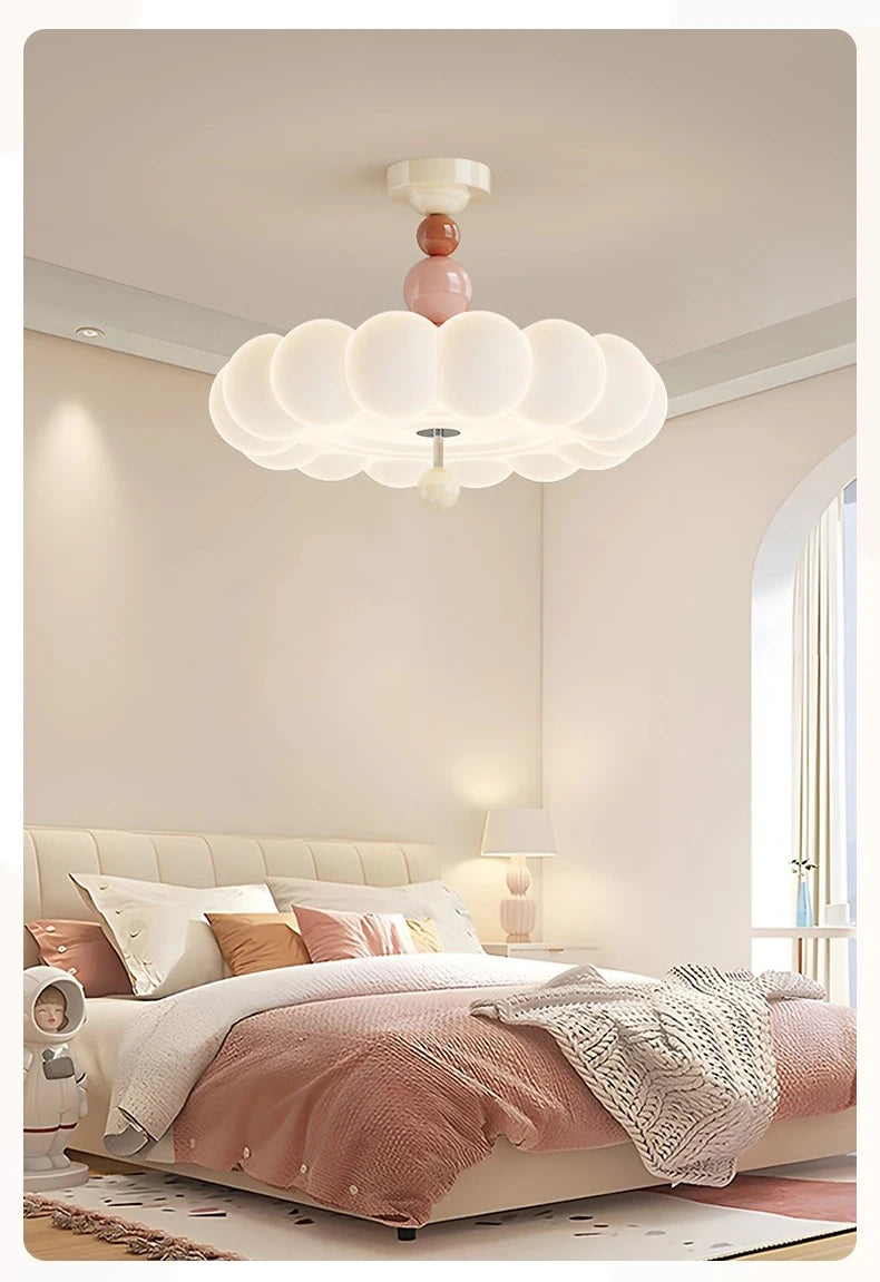 Modern Cream Style Bedroom Ceiling Lights LED Children's Room Cloud Light Warm Princess Room Boy Girl Bedroom Ceiling Lamps