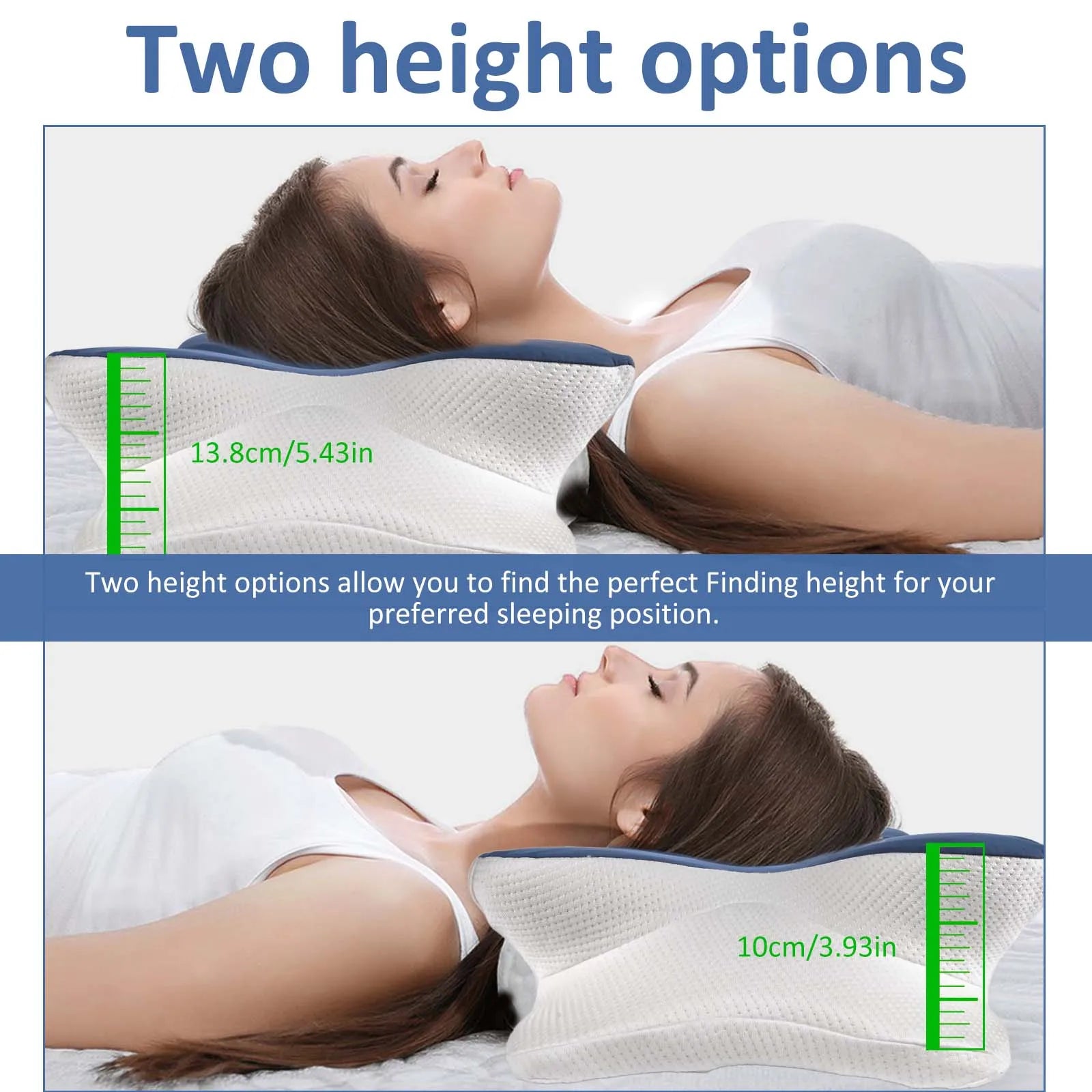 Memory Foam Cervical Pillow Ergonomic Neck Pillow Sleep Relaxation for Back and Side Sleepers Promoting Correct Spinal Alignment