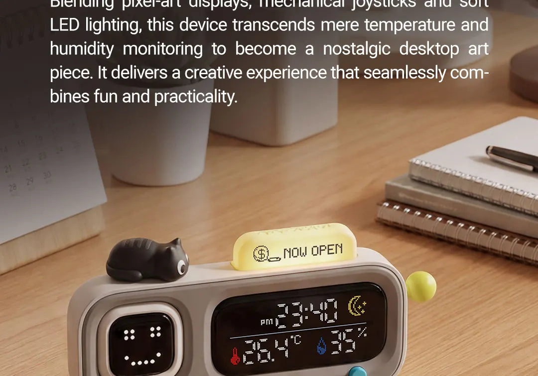 Smart Desktop Temperature and Humidity Clock Electric Digital Home Temperature and Humidity Meter Smart Fun Reminder