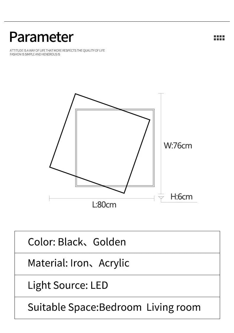 Bedroom Light Modern Minimalist Art Designer Suction Top High-end European Light Luxury Creative Ultra-thin Square Room Light