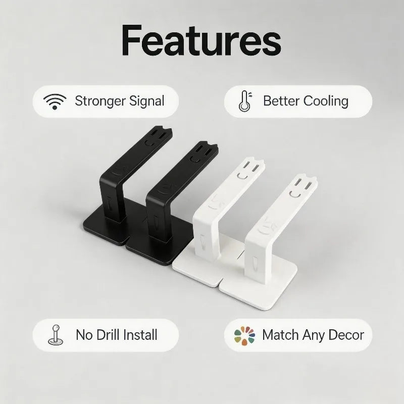 2pcs Home Router Storage Box Wall Artifact Set-top Box Wall-mounted Fixture Support Bracket Wifi Placement Rack for Living Room