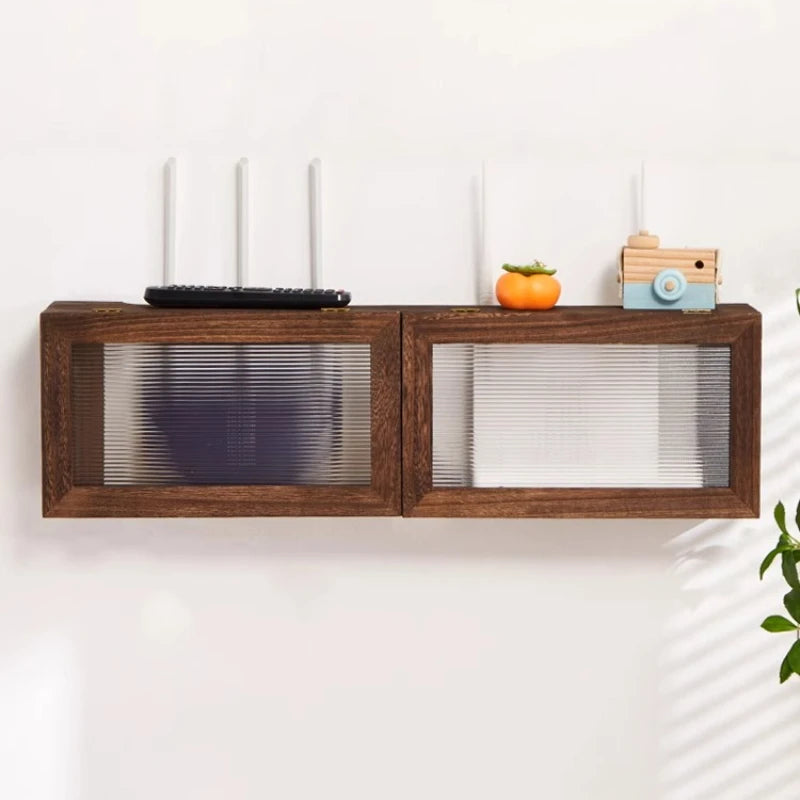 Wall-Mounted Router Storage Box, Set-Top Box Organizer, Modem and Cable Management Rack, Wire Cabinet for Home