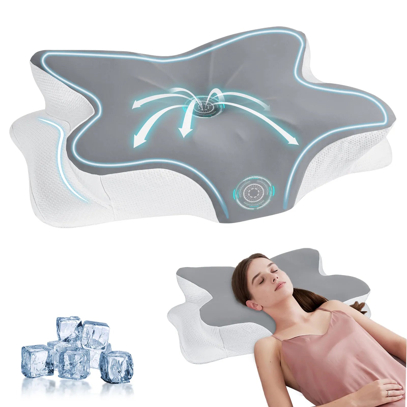 Memory Foam Cervical Pillow Ergonomic Neck Pillow Sleep Relaxation for Back and Side Sleepers Promoting Correct Spinal Alignment