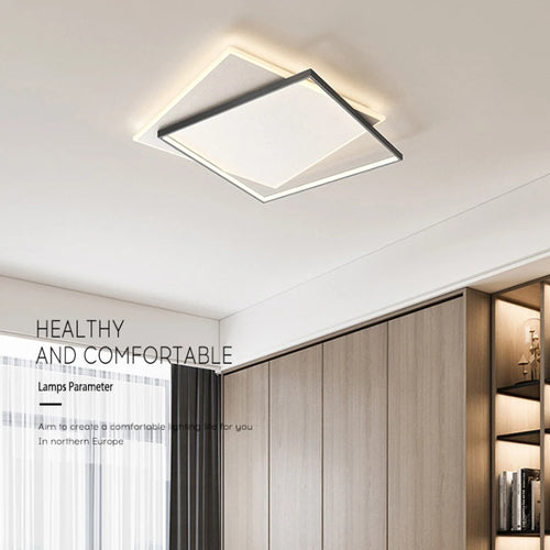 Bedroom Light Modern Minimalist Art Designer Suction Top High-end European Light Luxury Creative Ultra-thin Square Room Light