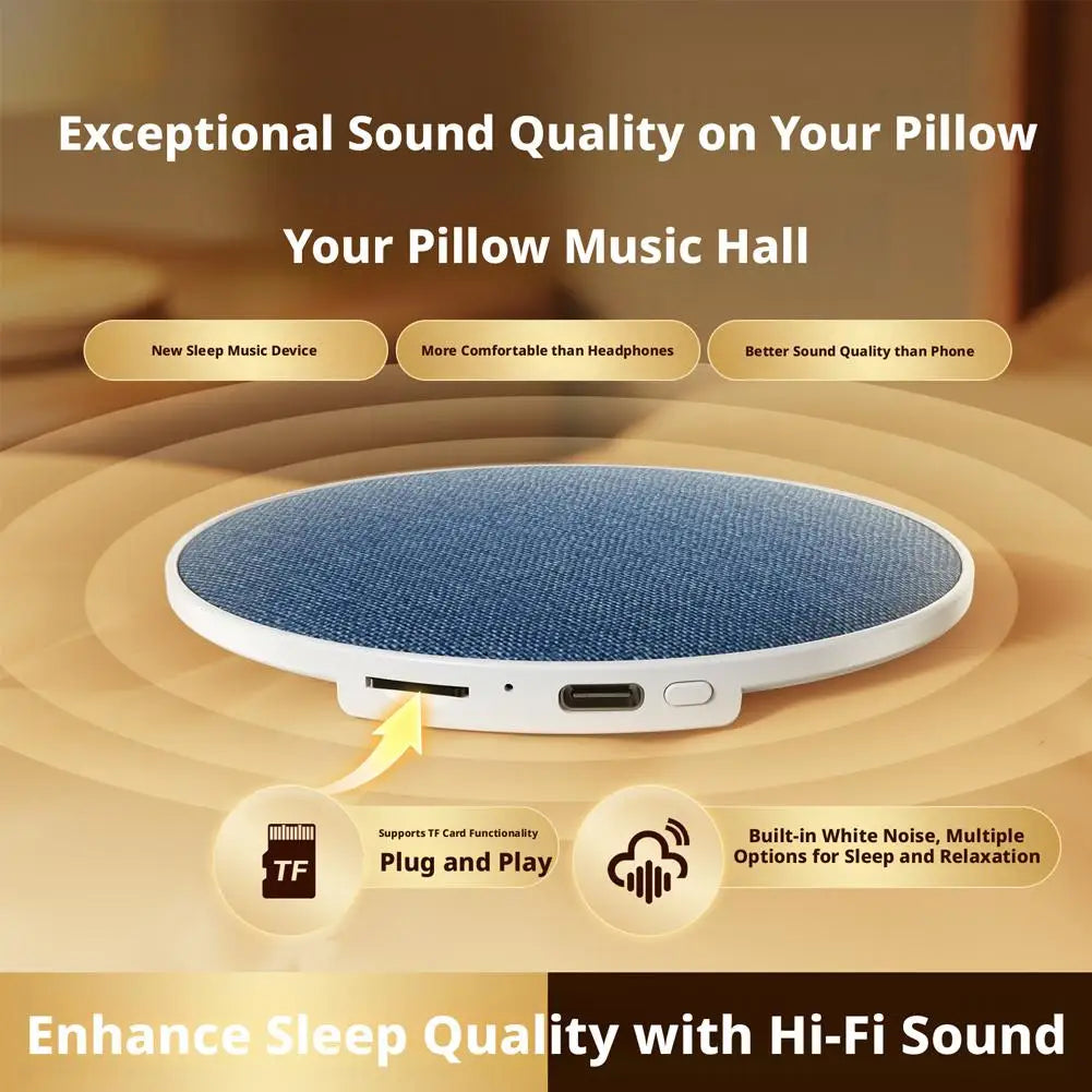 Under Pillow Bluetooth Speaker Ultrasonic Sleep Aid Device Dynamic Sound Bedside Sleep Relaxation Speaker