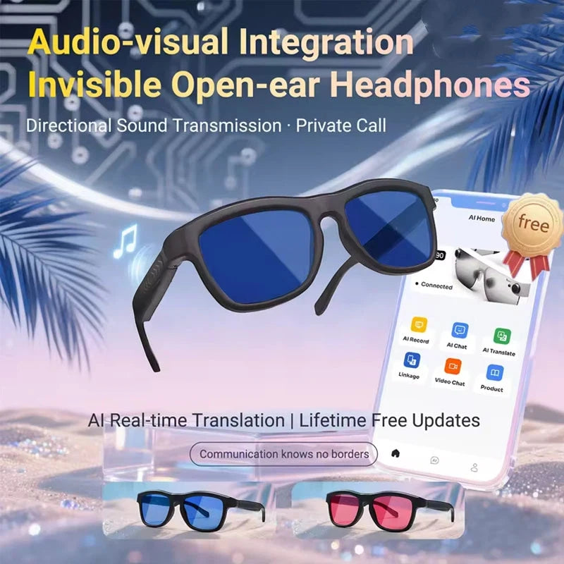 High‑Tech Electrochromic Smart Glasses, Bluetooth Touch‑Controlled Dimming , Premium Multifunctional Design with AI Real‑Time