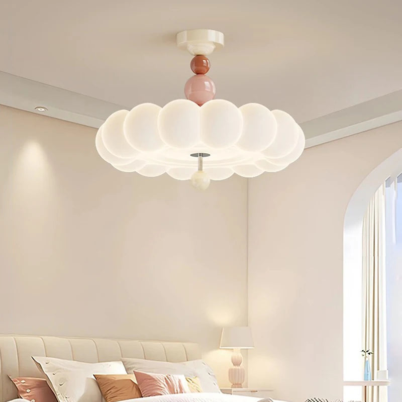Modern Cream Style Bedroom Ceiling Lights LED Children's Room Cloud Light Warm Princess Room Boy Girl Bedroom Ceiling Lamps