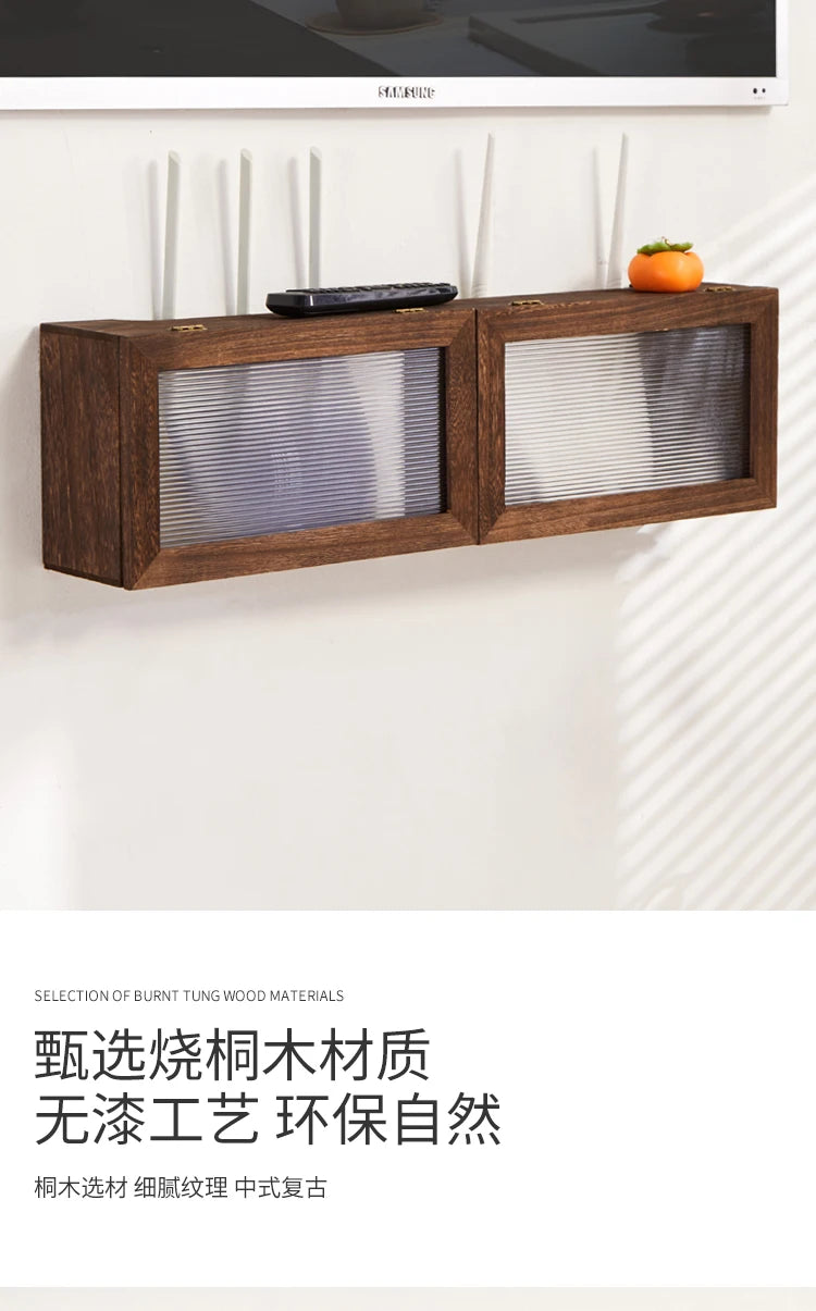 Wall-Mounted Router Storage Box, Set-Top Box Organizer, Modem and Cable Management Rack, Wire Cabinet for Home