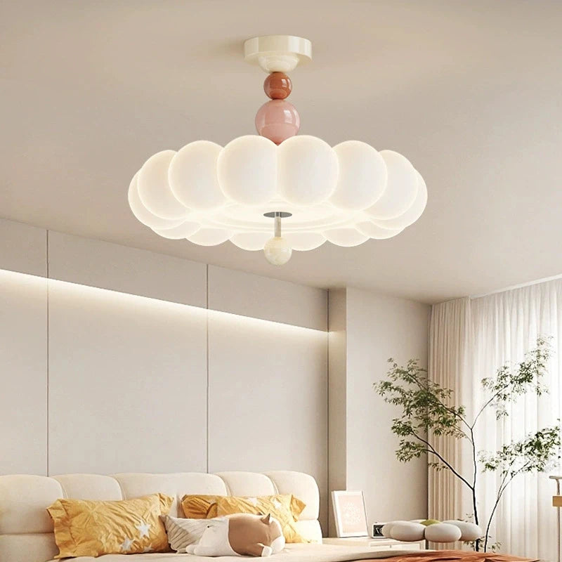 Modern Cream Style Bedroom Ceiling Lights LED Children's Room Cloud Light Warm Princess Room Boy Girl Bedroom Ceiling Lamps