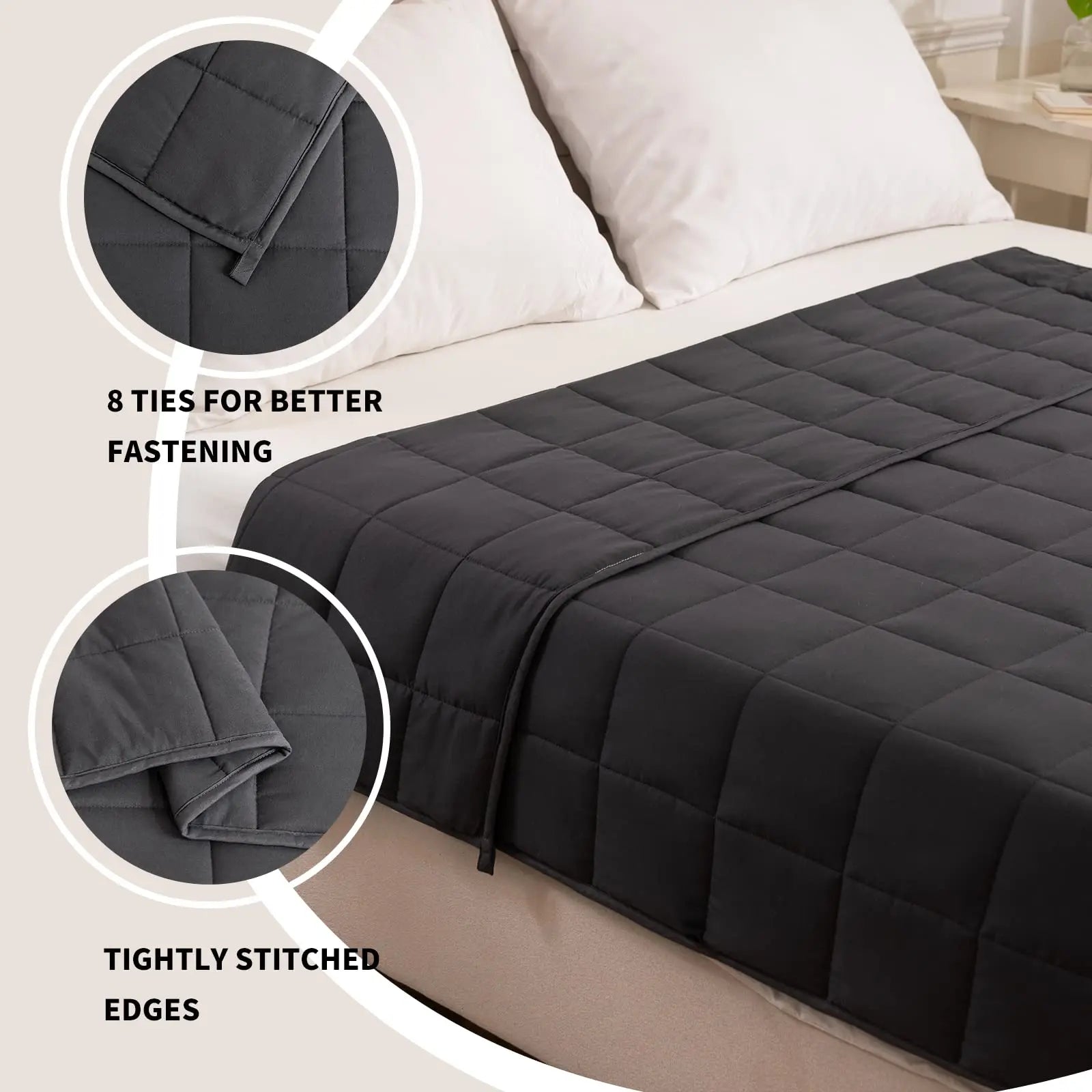 Good Nite Weighted Blanket for Adults - 4/6/8kg Heavy Double Blanket, Improves Sleep & Relaxation (Grey