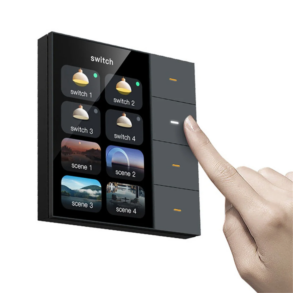 New 3.5 Inch Smart Wall Switch Touch Screen 4 Groups Switch 8-Way Scene Radar Sensor Dimming Switch Curtain Tuya Zigbee A