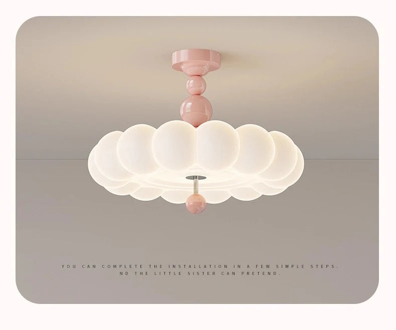 Modern Cream Style Bedroom Ceiling Lights LED Children's Room Cloud Light Warm Princess Room Boy Girl Bedroom Ceiling Lamps