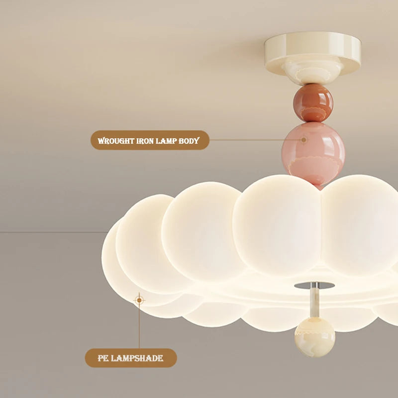 Modern Cream Style Bedroom Ceiling Lights LED Children's Room Cloud Light Warm Princess Room Boy Girl Bedroom Ceiling Lamps
